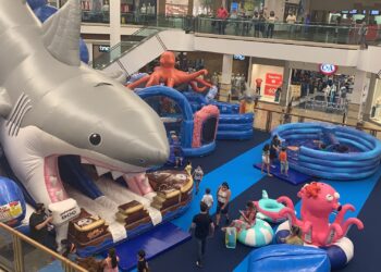 Tubarão gigante invade shopping de Campo Grande