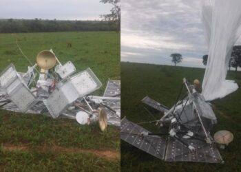 Funcionário de fazenda encontra satélite do Google caído em pasto