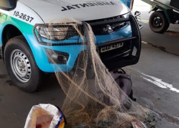 PMA prende e autua em R$ 2 mil homem por pescar com tarrafa no rio Aporé
