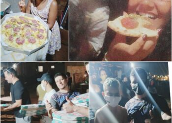 Amor ao próximo: Amigos fazem e distribuem pizzas em comunidade carente na Capital