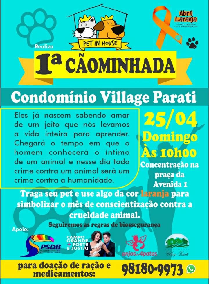 Residencial da Capital promove sua 1ª Cãominhada em simbolismo ao Abril Laranja