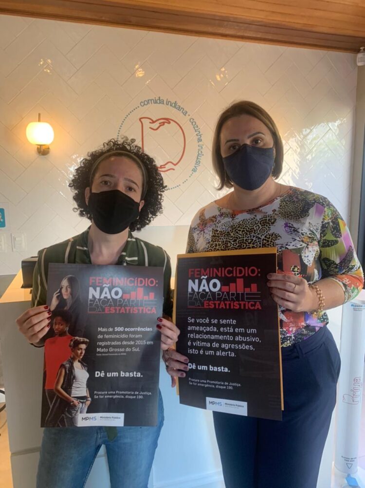 Restaurantes aderem à campanha do MPE MS contra o feminicídio