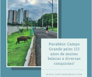 Site Capivara News parabeniza Campo Grande pelos seus 122 anos