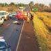 Idoso tem corpo partido ao meio em colisão entre moto e carreta agora a tarde na BR-276