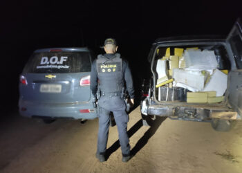 DOF apreende Mitsubishi Pajero com mais de uma tonelada de maconha em MS