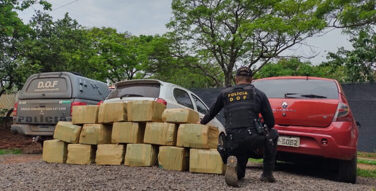 DOF apreende Sandero com mais de 400kg de maconha e prende 4 por tráfico