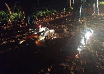 Mulher morre ao colidir motocicleta contra cavalo em estrada vicinal