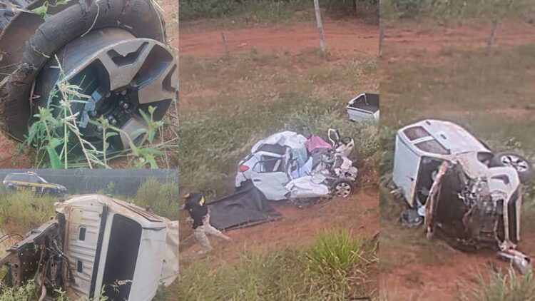 PRF indica que pneu de S-10 estourou e provocou colisão que matou família na BR-262