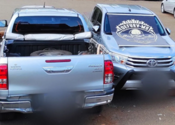 Duas Hilux e Honda Civic que seriam levados para a fronteira são apreendidos no Nhá Nhá