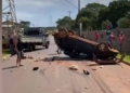 Foragido provoca acidente com capotamento na Guaicurus e acaba preso na Capital
