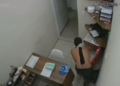 Vídeo: Ladrão invade clínica e antes de levar objetos faz uma “boquinha” no frigobar