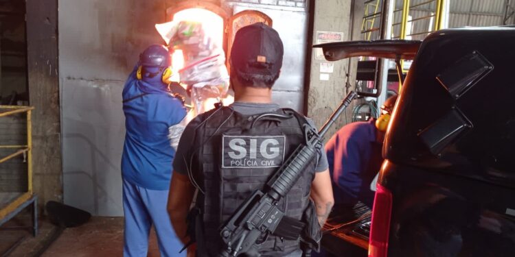 Polícia incinera R$ 25 milhões em drogas encontradas dentro de avião em propriedade rural