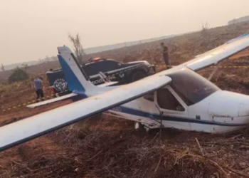 Piloto fica ferido, após fazer pouso forçado em MS com avião por falta de combustível