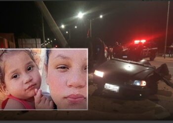 Pai, mãe e criança de 3 anos morrem em colisão contra poste que partiu carro ao meio