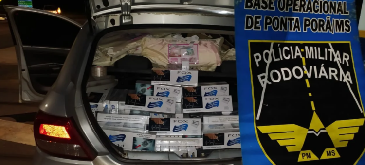 Carga de contrabando é apreendida na MS-164 e “prejuízo” ao crime é de R$ 46 mil