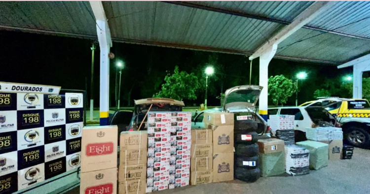 Trio de mulheres é interceptado com mais de R$ 110 mil em cigarros contrabandeados em MS
