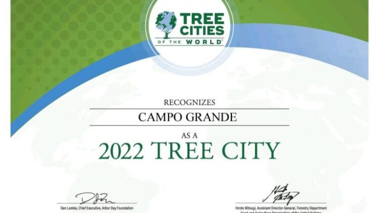 Pelo quarto ano consecutivo Campo Grande é reconhecida mundialmente como uma Tree City Of De World