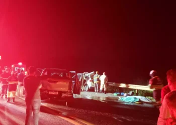 Colisão grave agora a noite mata 4 e fere 2 na BR-163, entre a Capital e Jaraguari