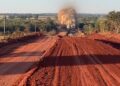 Vídeos mostram detonação de rochas na obra de pavimentação da MS-347
