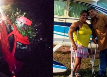 VW Gol cai de ponte, mata casal e mais duas pessoas ficam feridas na Estrada do Taboco