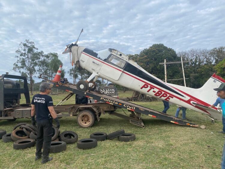 Aeronave utilizada no narcotráfico é apreendida pelo DRACCO em MS