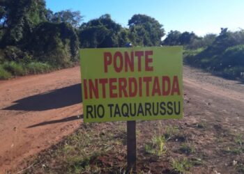 Atenção: ponte interditada na MS-347, entre Nioaque e Dois Irmãos do Buriti