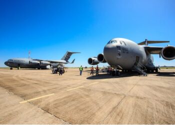 FAB utiliza aeroporto de Bonito para treinamento militar com participação da Guarda Aérea de Nova Iorque