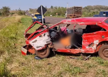 Idoso faz conversão na MS-162 para acessar estrada, é atingido por caminhão e morre