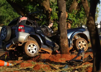 Menor pega o carro escondido na oficina do pai, “abraça” árvore e um morre na Capital