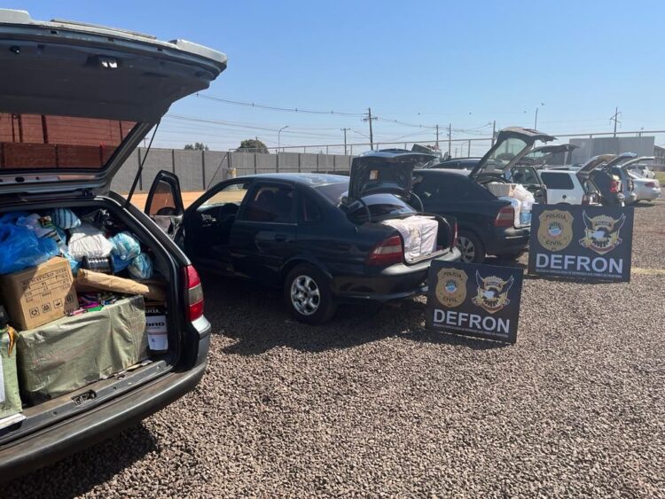 Comboio com 8 veículos é parado com contrabando: de Vectra antigo à Uno quadrado