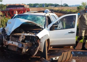 Condutor transportando produtos do Paraguai bate em trator e morre na BR-463