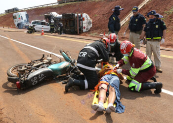 Acidente na Capital envolverá 5 veículos, 15 vítimas e 2 mortes, mas calma é só simulado