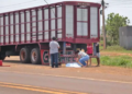 Idoso morre atropelado por caminhão boiadeiro na BR-060, na Capital