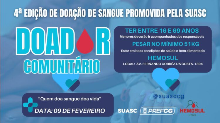 Suasc promove a 4ª edição da campanha “Doador Comunitário”
