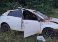 Após eixo de carro se romper, rapaz capota e fica ferido na MS-338