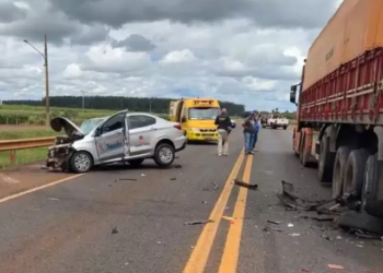 Colisão envolvendo 3 veículos deixa casal ferido, na BR-163, em MS