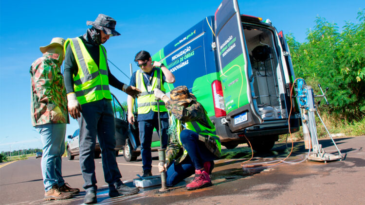TCE-MS fiscaliza a qualidade de obras de pavimentação em Ponta Porã