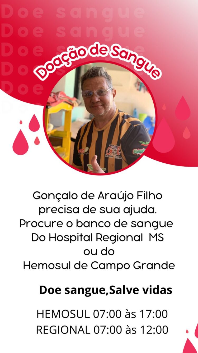 Família pede doações de sangue para homem internado no HR devido à bactéria