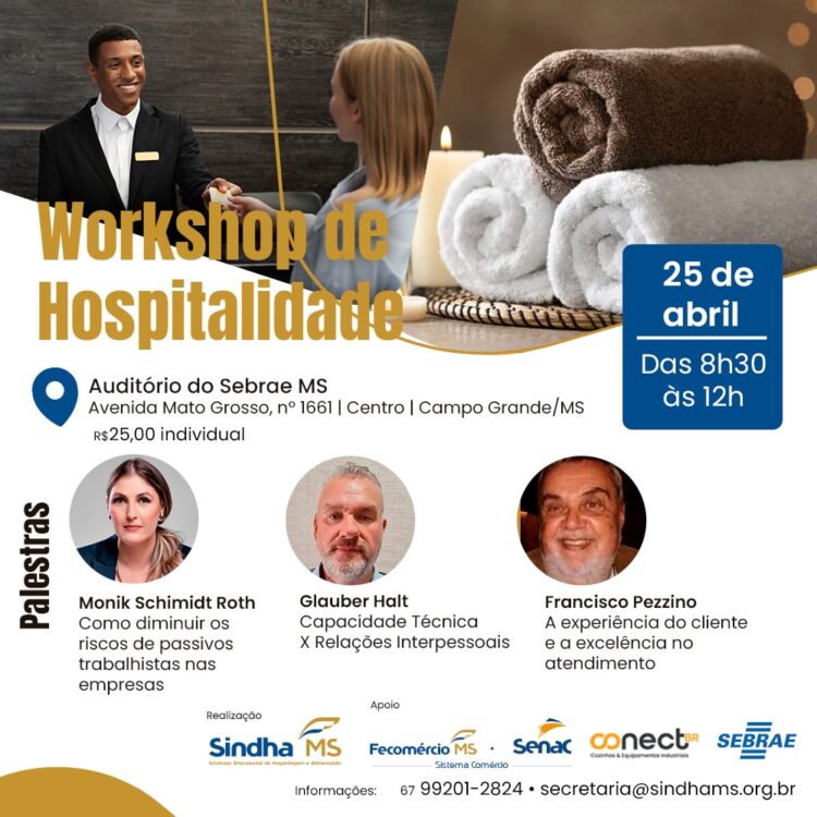 Sindha/MS realiza evento sobre Hospitalidade no Sebrae com profissionais de diferentes áreas