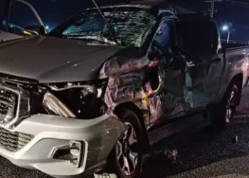 Colisão entre Hilux e carreta mata um homem na BR-163, em Itaquiraí