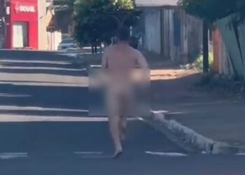 Mais um peladão foi flagrado correndo em Campo Grande; desta vez na 14 de Julho