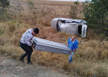 Morre filho de secretário de obras de Coxim, após carro capotar diversas vezes na BR-359