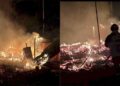 Bombeiros apagam chamas em casa e encontram corpo debaixo dos escombros, no interior