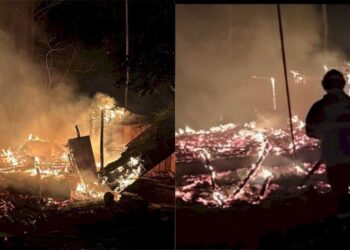 Bombeiros apagam chamas em casa e encontram corpo debaixo dos escombros, no interior
