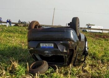 Motorista e motor de Fiesta são lançados em capotamento fatal na “Curva do Alho”, na MS-156