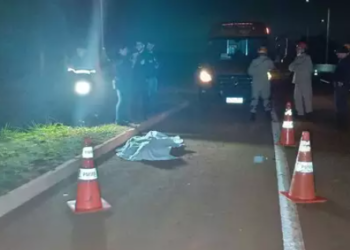 Rapaz morre ao ser atropelado por veículo na MS-156 e mulher é socorrida ao hospital