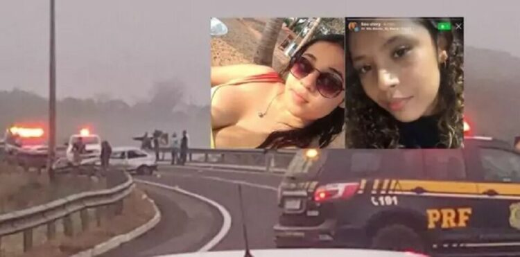 Rapazes abandonam carro com duas moças mortas, após colisão em guard rail na BR-158