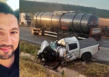 Em grave colisão com carreta, condutor de caminhonete e morador de MS morre na MT-149