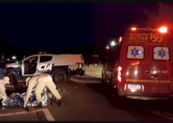 Colisão entre Corolla e moto mata uma pessoa nesta noite na MS-147