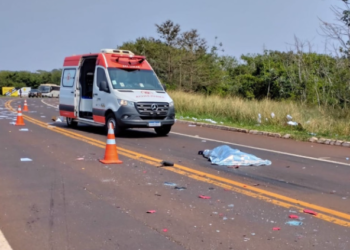 Motociclista morre ao bater de frente com Uno, na BR-163, em Dourados